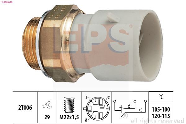 EPS Temperatuurschakelaar, radiateurventilator 1.850.649 Opel CORSA Thermoschakelaar radiateurventilator EPS 1.850.649