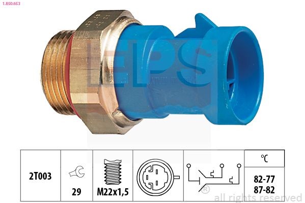 EPS Temperatuurilülitus, radiaatorivent. 1.850.653 EPS 1.850.653 Temperatuurilülitus radiaatoriventilaator Fiat Ducato 280 Van odav