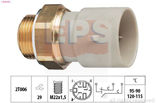 EPS Temperaturkontakt, kølerventilator 1.850.655 EPS 1.850.655 Corsa E X15 Temperaturkontakt kølerventilator originale pris