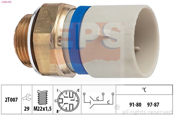 Teplotný spínač ventilátora chladenia EPS 1.850.701 EPS 1.850.701 Teplotný spínač ventilátora chladenia VOLVO S40 2010