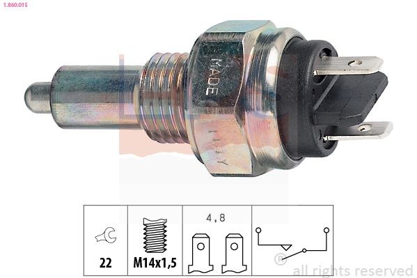 EPS Contacteur, feu de recul 1.860.015 Fiat PALIO Contacteur de marche arriere EPS 1.860.015