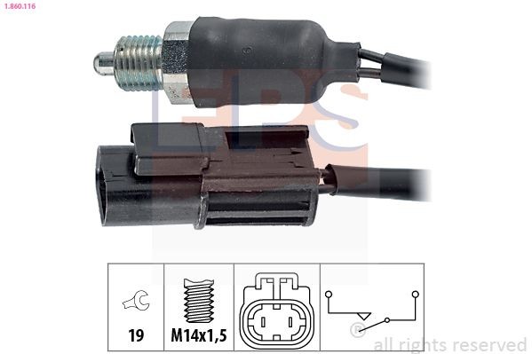 EPS Contacteur, feu de recul 1.860.116 Interrupteur feu-marche arrière EPS GLA 1.860.116 pas cher