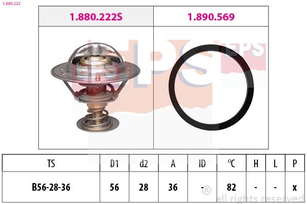 EPS Termostat chladenia 1.880.222 1.880.222 Termostat EPS TOYOTA 4 RUNNER