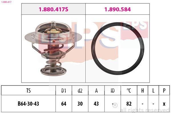 EPS Termostaat, Jahutusvedelik 1.880.417 EPS 1.880.417 Termostaat Toyota Land Cruiser 80 odav
