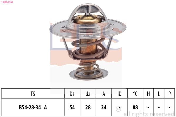 EPS Thermostaat, koelvloeistof 1.880.536S Hyundai SANTA FE Koelwaterthermostaat EPS 1.880.536S
