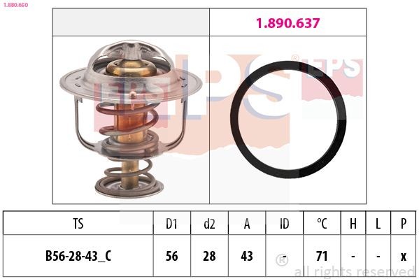 EPS Thermostaat, koelvloeistof 1.880.650 Renault 9 Thermostaat, koelvloeistof EPS 1.880.650
