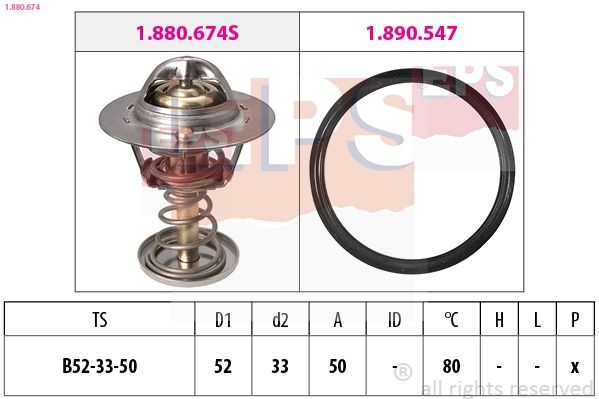 EPS Termostat, kylvätska 1.880.674 1.880.674 EPS vattentermostat SUBARU WRX
