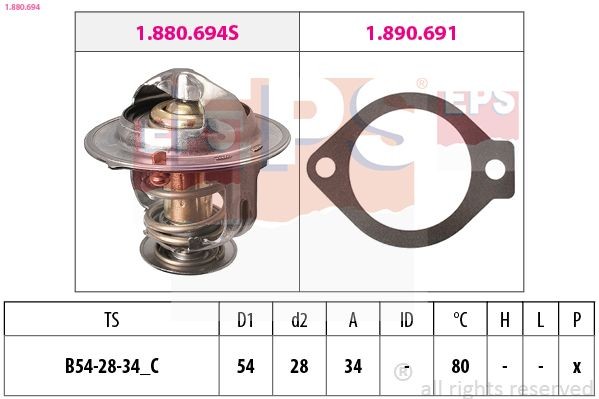 EPS Termostat chladenia 1.880.694 Termostat EPS Opel MANTA 1.880.694