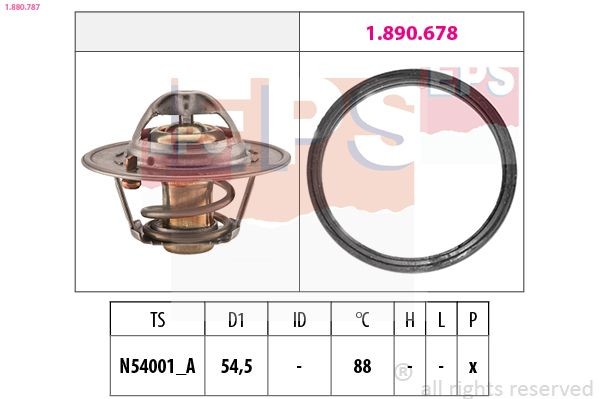 EPS Termostat, kjølemiddel 1.880.787 1.880.787 Termostathus NISSAN X-TRAIL EPS