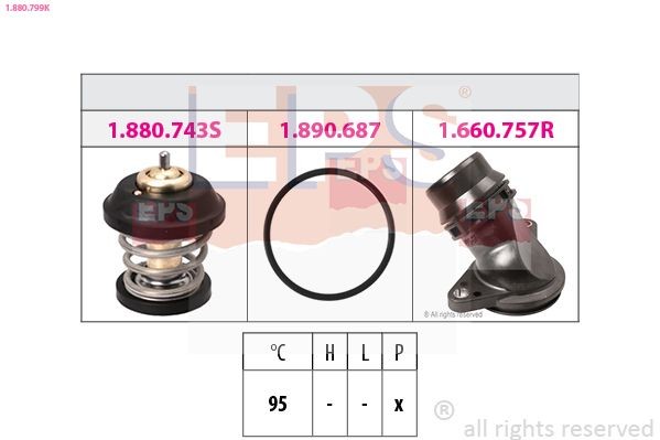 EPS Thermostat 1.880.799K Škoda FABIA EPS engine thermostat 1880799K