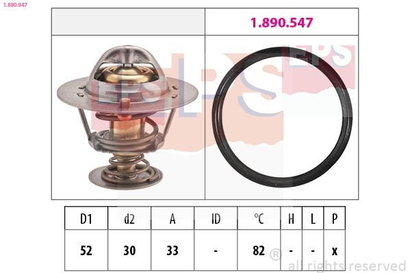 EPS Kühlwasserthermostat 1.880.947 Kühler-Thermostat EPS Toyota 4 RUNNER 1.880.947