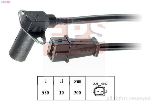 EPS Snímač impulzov kľukového hriadeľa 1.953.002 Snímač otáčok motora EPS Alfa Romeo 147 1.953.002