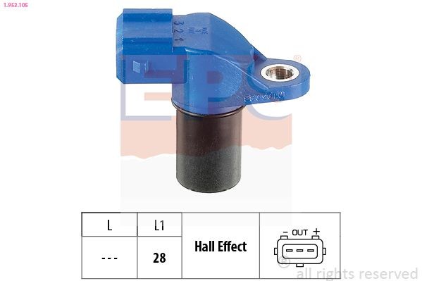 EPS Sensor, omdrejningstal 1.953.105 Knastakselføler EPS Peugeot 1007 1.953.105