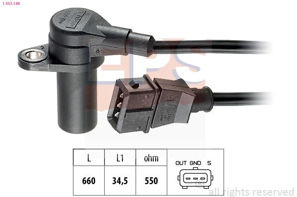 EPS Impulsgiver, veivaksel 1.953.149 EPS 1.953.149 Turtallssensor Kadett E Sedan (T85) pris