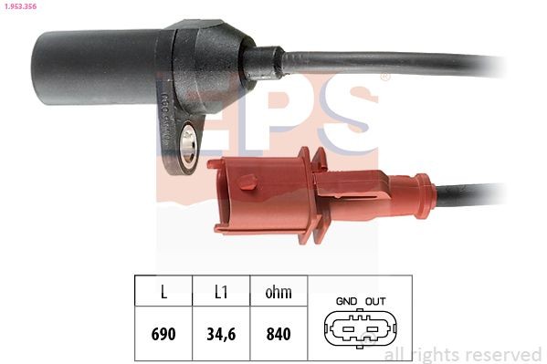 EPS Kurbelwellensensor 1.953.356 Kurbelwellengeber EPS Fiat QUBO 1.953.356