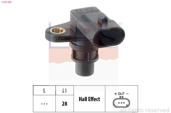 EPS Capteur, position d'arbre à cames 1.953.388 Fiat PANDA Capteur impulsion d'allumage EPS 1.953.388