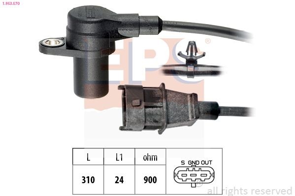Generatore di impulsi, Albero a gomiti EPS 1.953.570 EPS 1.953.570 Sensore albero motore HYUNDAI H-1 Furgonato 2010