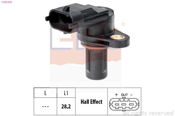 EPS Sensor, kamakselposisjon 1.953.619 EPS 1.953.619 Kamakselsensor Abarth 500С Cabrio pris