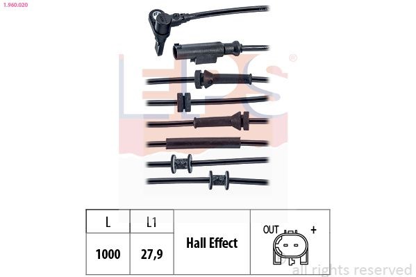 EPS ABS-givare 1.960.020 1.960.020 EPS sensor hjulvarvtal Fiat QUBO