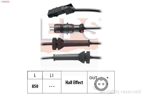 EPS Capteur ABS 1.960.052 Renault GRAND SCÉNIC Capteur de roue EPS 1.960.052