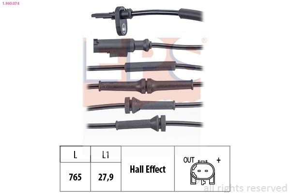 EPS ABS-givare 1.960.074 1.960.074 EPS abs-sensor Fiat CROMA