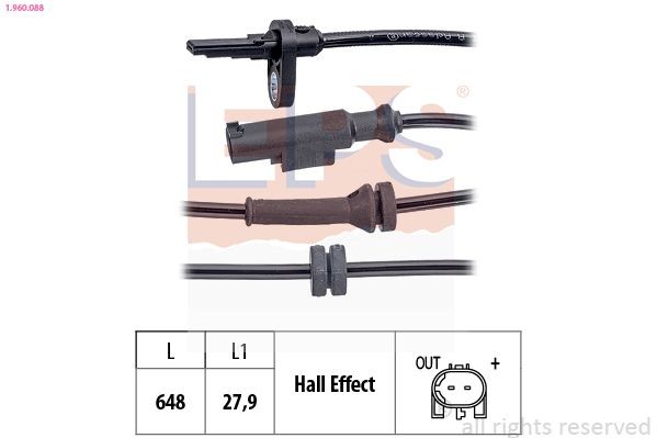 EPS Devējs, Riteņu griešanās ātrums 1.960.088 ABS devējs EPS BMW Z3 1.960.088