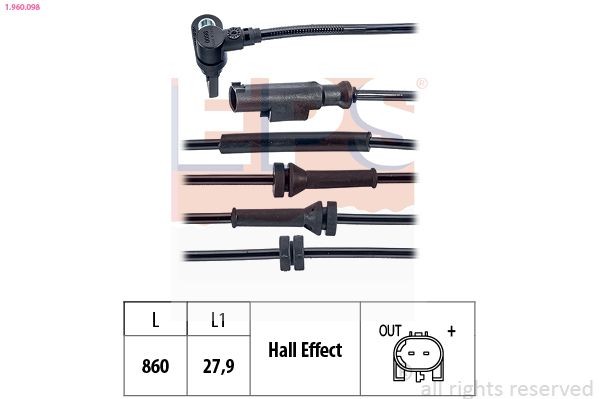 EPS Capteur ABS 1.960.098 Capteur de vitesse de roue EPS ODYSSEY 1.960.098 pas cher