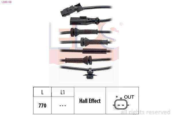EPS Sensor, rotações da roda 1.960.148 1.960.148 Sensor ABS MERCEDES-BENZ 100 EPS