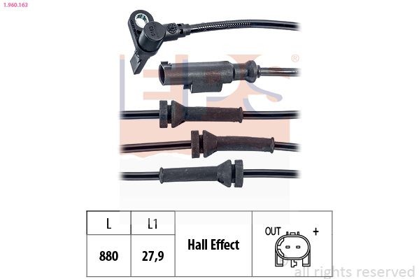 EPS ABS-givare 1.960.163 1.960.163 EPS hjulhastighetsgivare FIAT QUBO