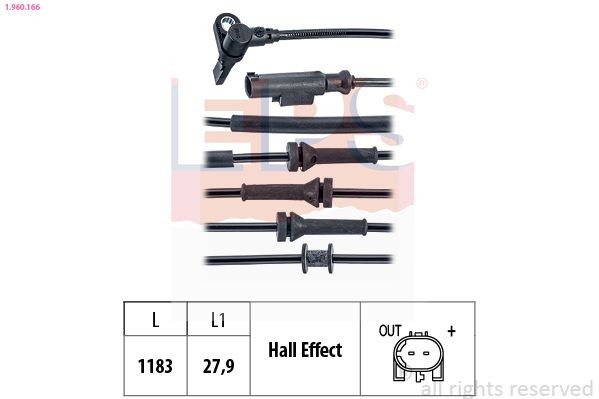 EPS Wielsnelheidssensor (ABS) 1.960.166 EPS 1.960.166 originele Rem, sensor FIAT 500 prijs