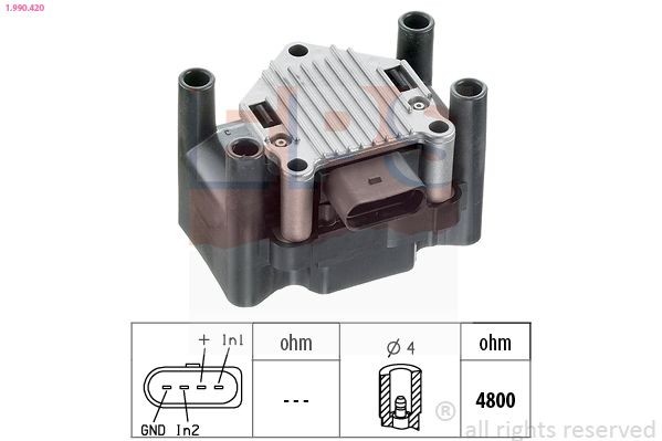 EPS Tændspoleenhed 1.990.420 Tændspoler Seat 6L1 1.990.420 EPS