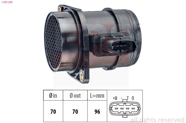 Medidor de massa de ar EPS 1.991.299 EPS 1.991.299: MAF Daewoo TACUMA 2011