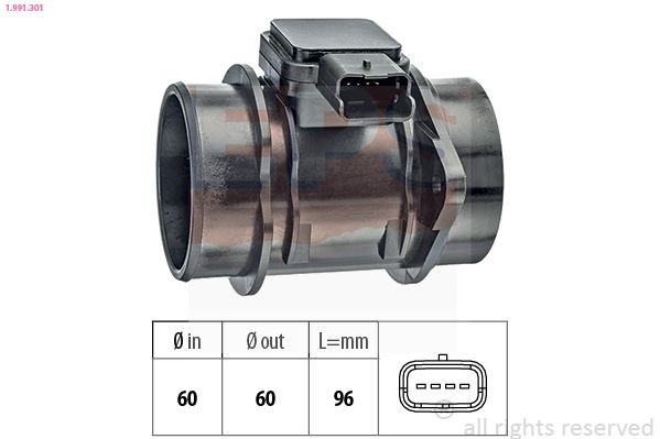EPS Luchtmassameter (LMM) 1.991.301 1.991.301 Luchtmassameter HONDA FR-V EPS