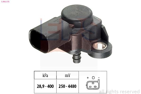 EPS Sensor, pressãodos gases de escape 1.993.175 Sensor pressão filtro particulas EPS Peugeot 208 1.993.175