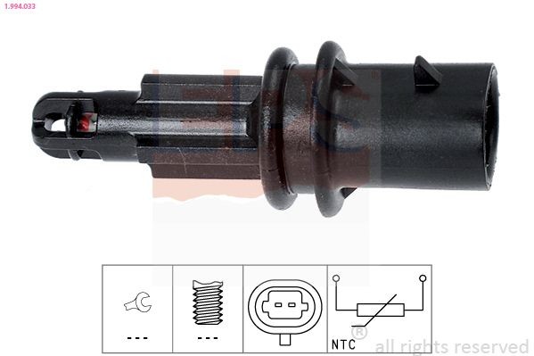 EPS Sensor, temperatuur binnenkomende lucht 1.994.033 Peugeot 306 Sensor temperatuur binnenkomende lucht EPS 1.994.033