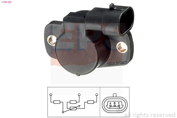 EPS Sensor, posição borboleta 1.995.001 1.995.001 Sensor do corpo da borboleta VW SHARAN EPS