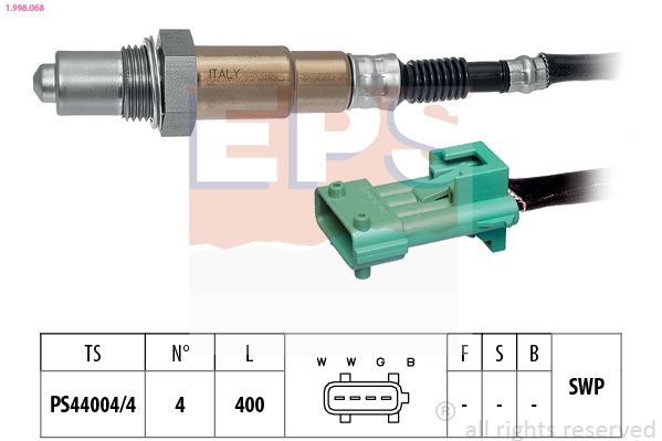 EPS Sonde lambda 1.998.068 Citroën C3 Sonde échappement EPS 1.998.068
