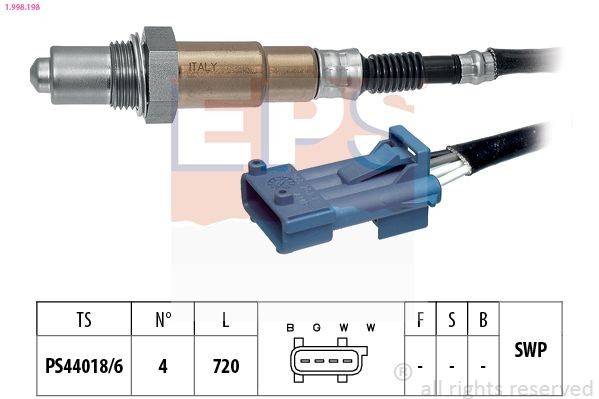 EPS Lambdasond 1.998.198 1.998.198 EPS nox-sensor BMW 2-serie