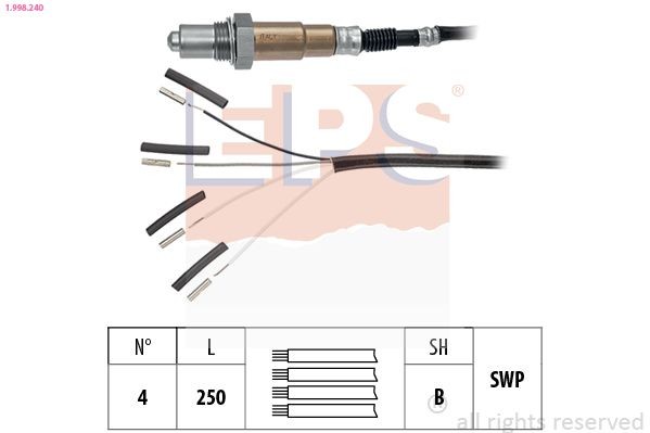 Lambdasonde EPS 1.998.240 EPS 1.998.240 Lambda sensor SSANGYONG REXTON 2009