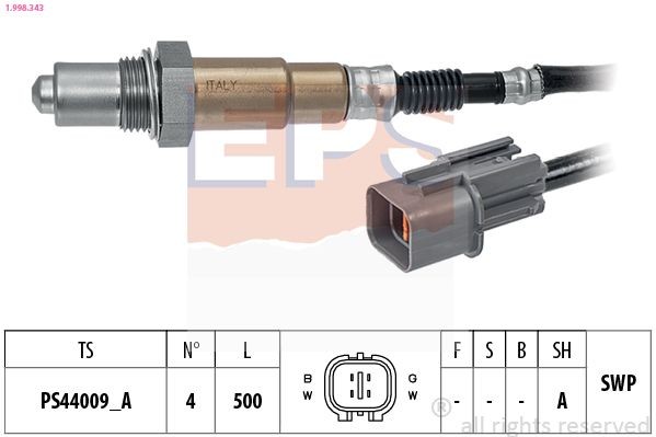 EPS Sonde lambda 1.998.343 Sonde antipollution Kia TA 1.998.343 EPS