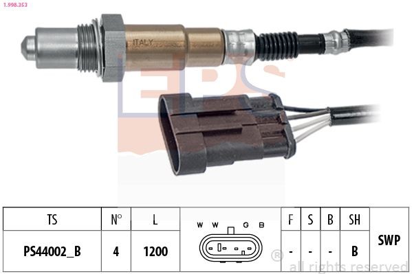 EPS Lambdasonde 1.998.353 Oksygensensor EPS 850 1.998.353 billige