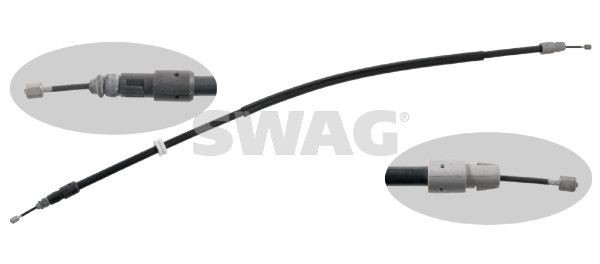 SWAG Tautrekk, håndbremse 10 93 4908 SWAG Bremsekabel NISSAN 10 93 4908