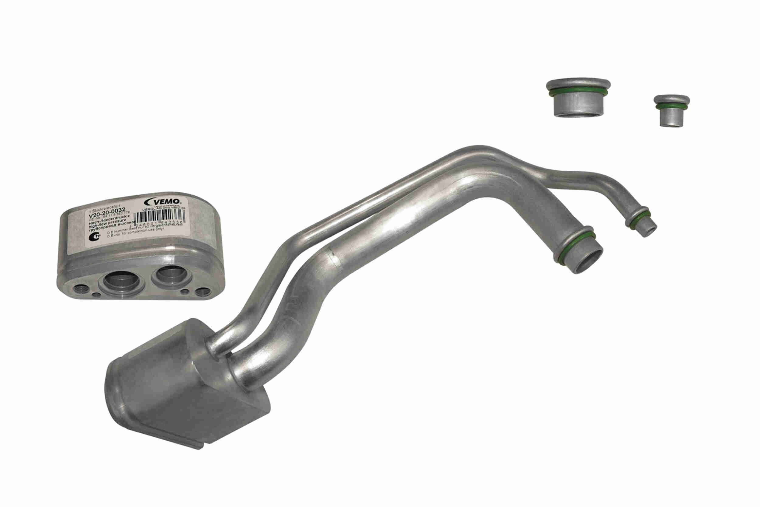 Augst- / Zemspiediena cauruļvads, Gaisa kond. sist. VEMO V20-20-0032 VEMO V20-20-0032: Kondicionieru caurules BMW 5. Sērija 2019