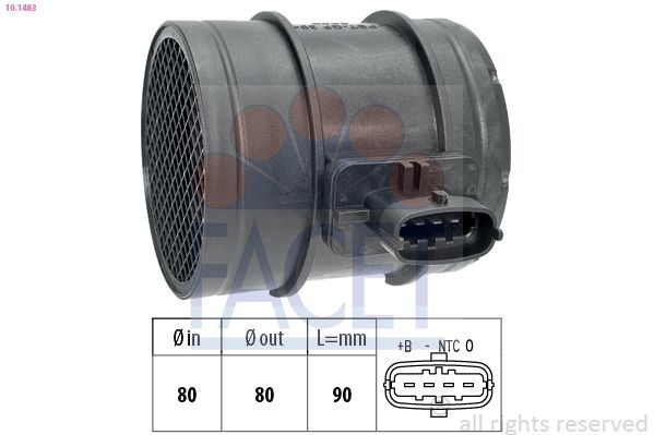 FACET Débitmètre d'air 10.1483 Volkswagen SCIROCCO Débitmètre d'air FACET 10.1483