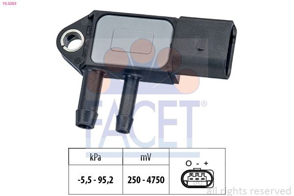 Pressure Sensor, brake booster FACET 10.3263 FACET 10.3263 AUDI A6 2007 brake servo price