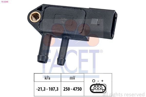 FACET Differenzdrucksensor 10.3266 Abgasdrucksensor FACET Ford MONDEO 10.3266