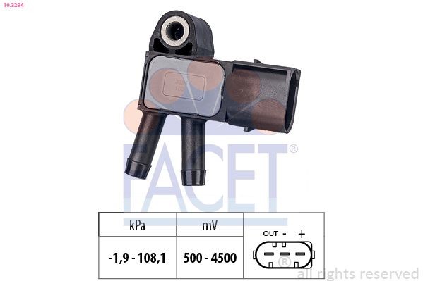 FACET Capteur, pression des gaz échappement 10.3294 BMW Série 5 Capteur de pression différentielle fap FACET 10.3294