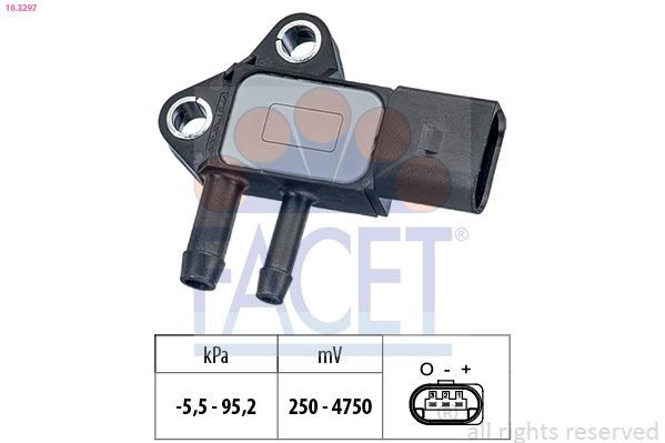 FACET Sensor, exhaust pressure 10.3297 10.3297 FACET exhaust pressure sensor for FORD TRANSIT CUSTOM