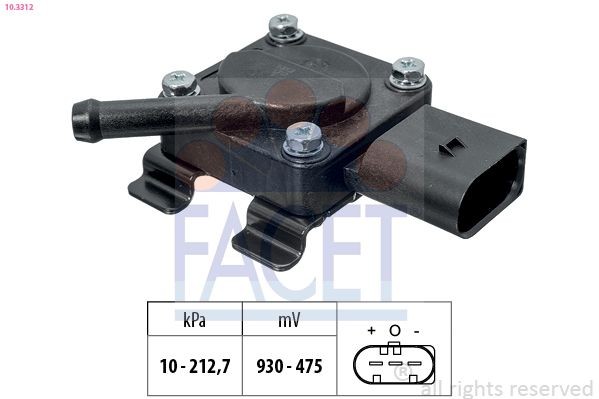 FACET Uitlaatgasdruk sensor 10.3312 Uitlaatgasdruk sensor FACET KONA 10.3312 goedkoop