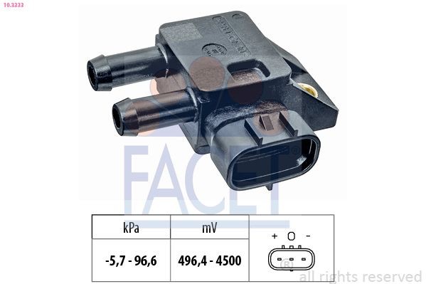 FACET Sensor, avgasstrykk 10.3333 10.3333 FACET Eksostrykk sensor BMW billige